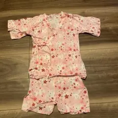 ピンク花柄甚平 120cm