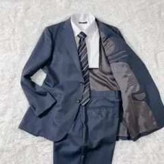 極美品✨ ChristianOrani 青山 スーツ AB6 濃紺 ストライプ