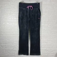 プーマ PUMA ベロア トラックジャージパンツ ネイビー紺