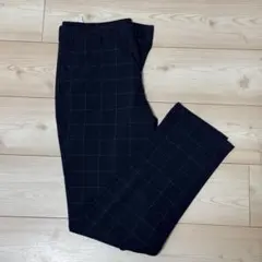 ネイビー チェック スラックス ZARA チェック柄 パンツ スーツ M