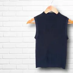 セゾンドパピヨン 美品 ノースリーブ ニット M 黒 シンプル オフィカジ ラフ