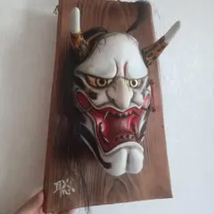 神楽面 鬼の顔 木製 伝統工芸品 勝郎作 - メルカリ