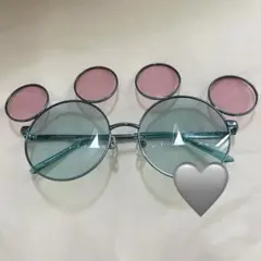 ミッキー型水色ピンクサングラス