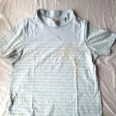 CROCODILE 半袖Tシャツ グレー/ボーダー【2Ｌ】のサムネイル