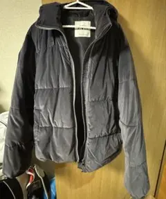 ZARA MEN グレー フード付き ダウンジャケット