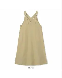 DANTON　Vネック サロペットワンピース　サロペット スカート