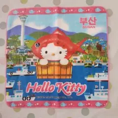 【希少】ハローキティ 釜山デザイン ミニ ハンドタオル　25×25cm【未使用】