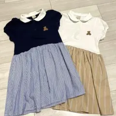 2枚組ラストセール！【完売品】プティマイン　半袖ワンピース 110㎝