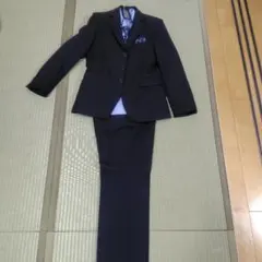 160cm　フォーマルスーツ 黒 水色シャツ付き