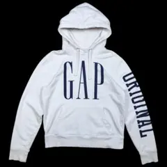 GAP デカロゴ 袖プリント スウェットパーカー ホワイトMサイズ