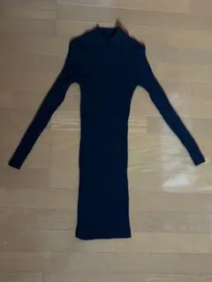 Dazy ブラック リブ編み ワンピース L