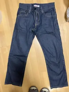 Bobson ダークブルー ストレートデニム　リジット？