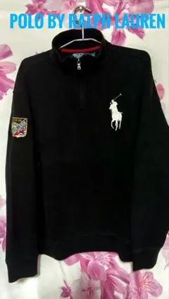 ポロ ラルフローレン ポニーロゴ刺繍 ハーフジップ トレーナー　XL