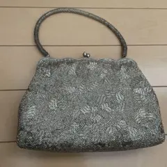 シルバー ビーズ刺繍 和装用バッグ