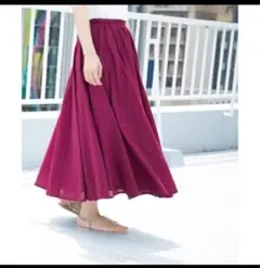 コットンギャザーフレアマキシスカート　URBAN RESEARCH DOORS