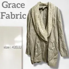 k4【GraceFabric】ジャケット/LL 上品 羽織り 麻 絹 上質 希少