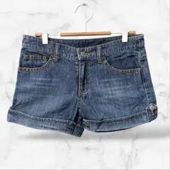 【e.a.p】デニムコットンショートパンツ ジーンズ 綿100 カジュアル 下