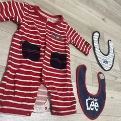 Buddy Lee 赤白ストライプロンパースとスタイセット 60〜70サイズ