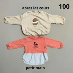 アプレレクール プティマイン 100 トップス ミッキー 女の子 長袖