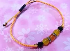 中古 レディース コードブレス ブレスレット オレンジ 使用済み