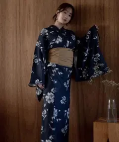 mideal 浴衣 帯 巾着 セット 水色 花柄 - メルカリ