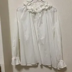 〈新品〉OPAQUE.CLIP フリル付きホワイトシャツ 36/S