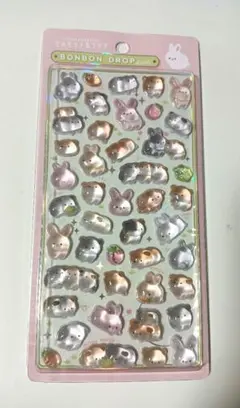 【正規品】ボンボンドロップシール　モルモット＆ウサギ　クーリア　①