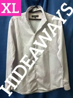 【美品】HIDEAWAYS 長袖シャツ ピンク×ホワイト系 トーン柄のサムネイル