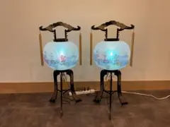 良品 盆提灯 岐阜みのじ 絹二重張 11号寺原ワイン 正絹 芙蓉 2個セット 