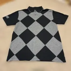 【美品】PGA TOUR ポロシャツ ブラック グレー チェック柄 半袖