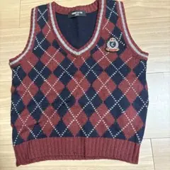 COMME CA ISM アーガイル Vネックベスト 100サイズ