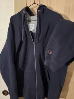 Champion 80〜90s ネイビー フルジップパーカー XXL