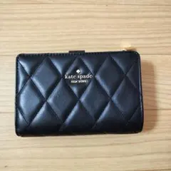 kate spade 　黒キルティング二つ折り財布