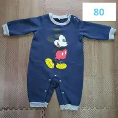 【幼児】ミッキーマウス　ロンパース 80cm ネイビー　ディズニーベビー