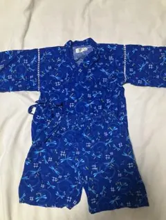 120cmトンボ柄青色甚平くろわっさんすべべ