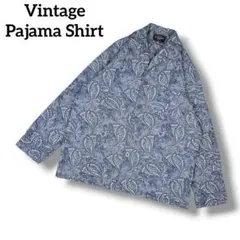 ユーロ古着　BLACK BROWN　ヴィンテージパジャマシャツ　ペイズリー柄　M