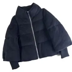 【美品】アナイ　アルパカシャギー　ダウンコート　保温　ボリュームネック　紺　36