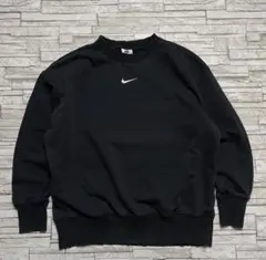 NIKE スウェット ブラック ワンポイント刺繍 フェード スウォッシュ