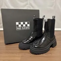新品＊ NO NAME サイドゴアブーツ 黒 クロコダイル柄