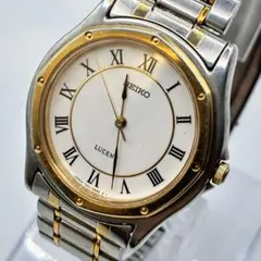美品　稼働⭐️SEIKO 腕時計　LUCENT 英字　コンビ　レディース　クォーツ