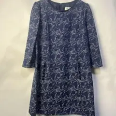 SOUP ネイビー　花柄　ワンピース　膝丈