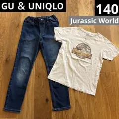 GU ストレッチデニムパンツ　140 UNIQLO ジュラシック・ワールド半袖T