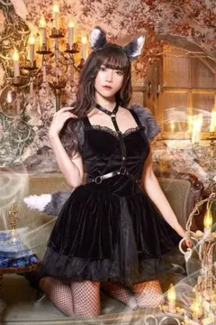 狼 オオカミ コスプレ フリーサイズ ブラック アニマル ハロウィン