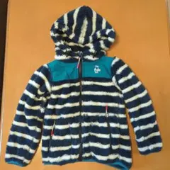 フリースジャケット ネイビーとホワイトストライプ