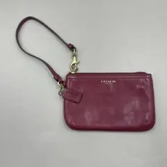 極美品✨️COACH マルチポーチ リストレット ロゴ レザー ボルドー 赤