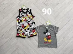 新品　90cm ディズニー　ミッキー　ノースリーブロンパース＆半袖Tシャツのサムネイル