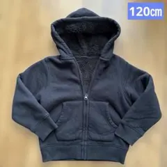 120㎝ GU パーカー　裏起毛　黒色　もこもこ　ボア