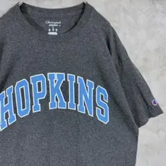 カレッジ【Champion】 HOPKINS US古着 Tシャツ XL グレー