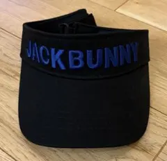 JACKBUNNY サンバイザー 黒 青刺繍
