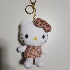 ハローキティ ぬいぐるみマスコット キーホルダー チャーム ヒョウ柄